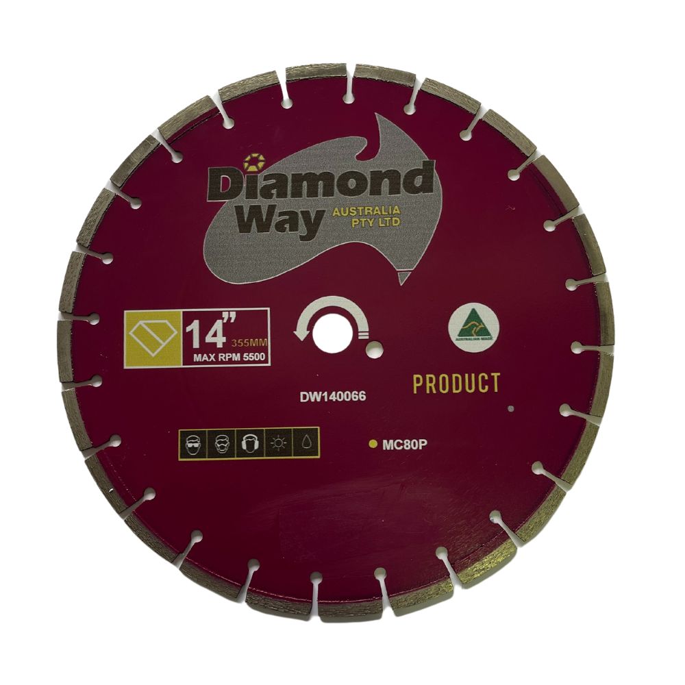 Diamond Way Super Premium Blade Concrete & Asphalt Purple 14"