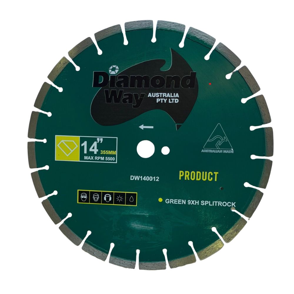 Diamond Way Diamond Blade Split Rock and Abrasive Green 14"  DW140012