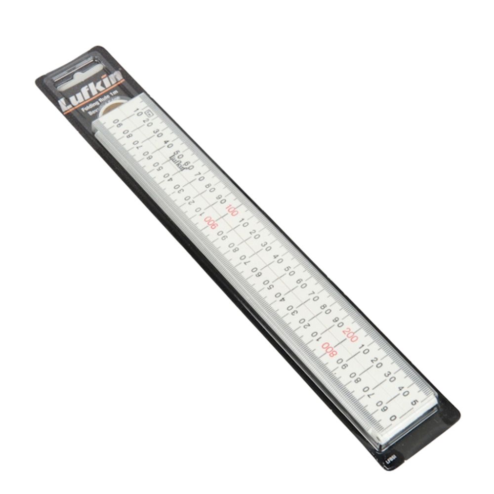 Lufkin White Folding Ruler Bevelled Edge (1m/39", Metric)