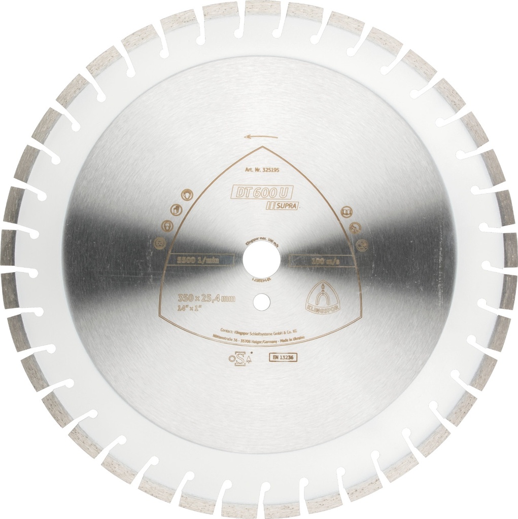 Klingspor Diamond Blade Concrete & Universal 14" (350mm)