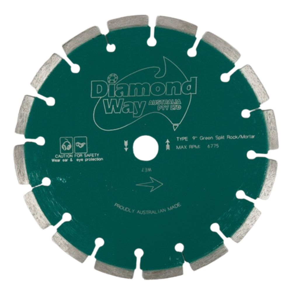 Diamond Way Diamond Blade Split Rock and Abrasive Block 9"