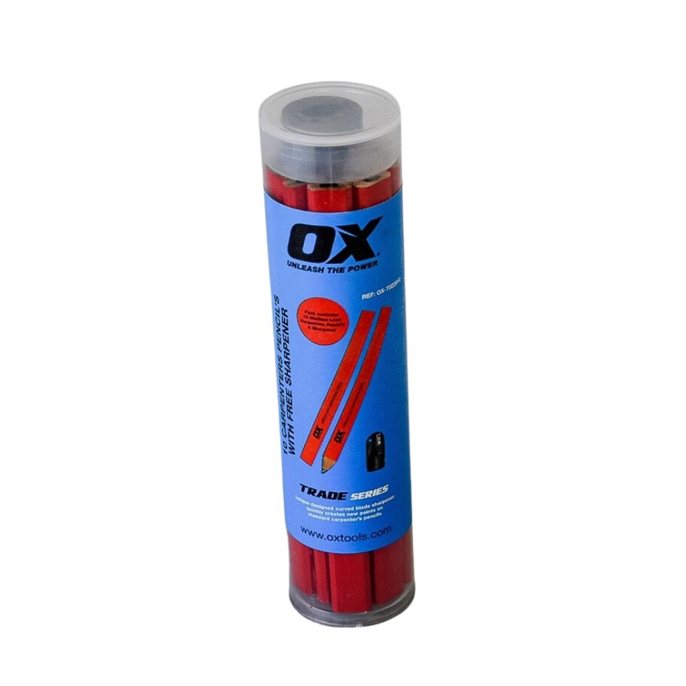 Ox Medium Red Carpenters Pencil Pack (10pcs)