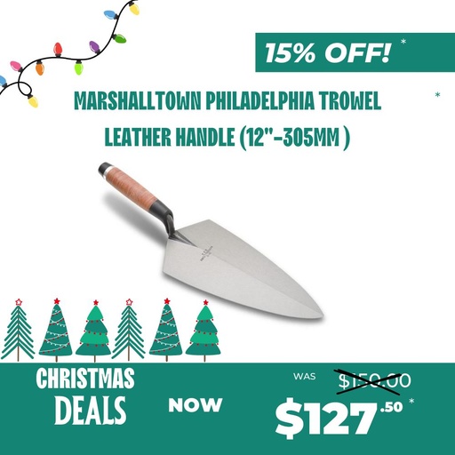 [318843] Marshalltown Philadelphia Trowel Leather Handle (12"-305mm )